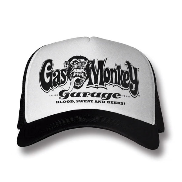 Gas Monkey Garage Logo Trucker Cap White/Black  - Customhoj