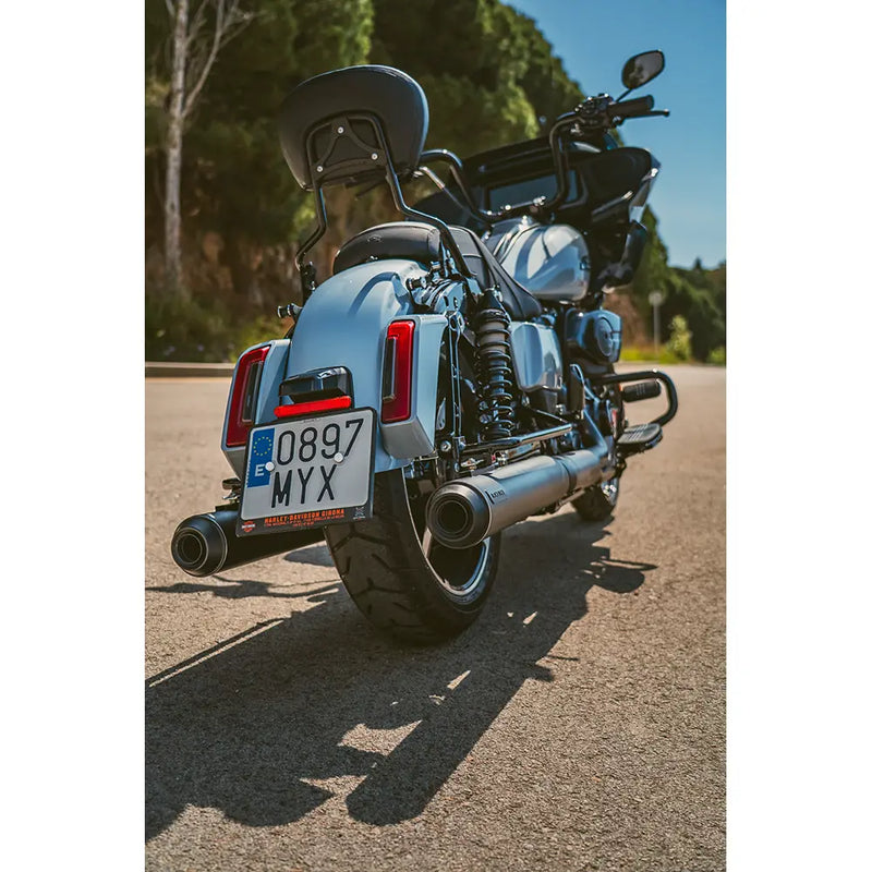 Black Duck Bombardier EC Euro Approved Slip-On lyddæmpere til Harley