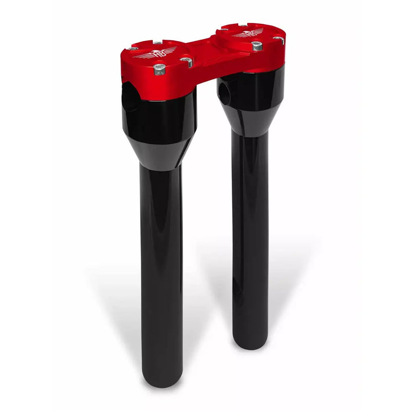 Heinz Bikes Clubstyle Aluminium Fat Bar Handlebar Risers Black / Red / 12" (30.4cm)