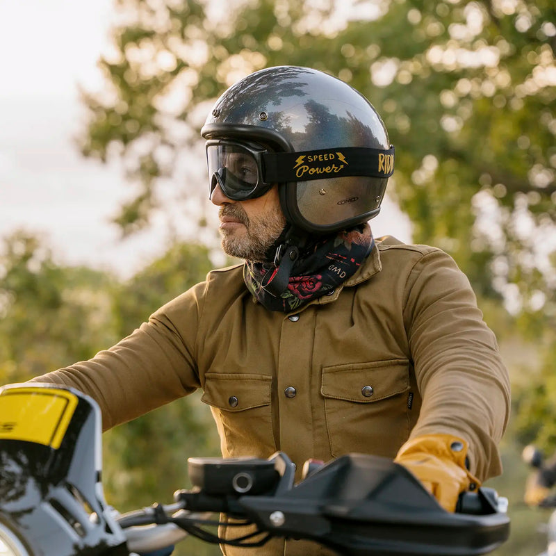 DMD Retro metallisk åben motorcykelhjelm