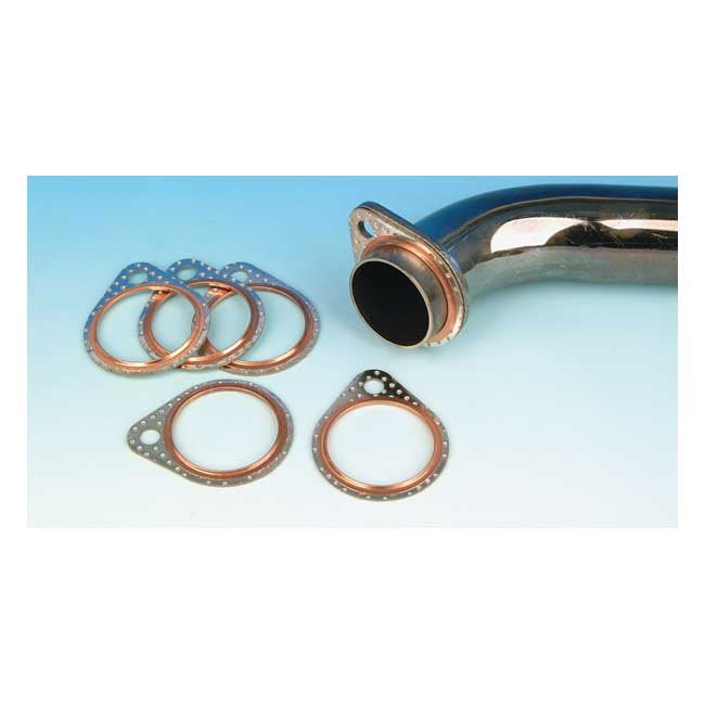 James Round Copper Shovel Exhaust Gasket for Harley 66-84 Shovelhead (Replaces OEM: 65834-68A)  - Customhoj