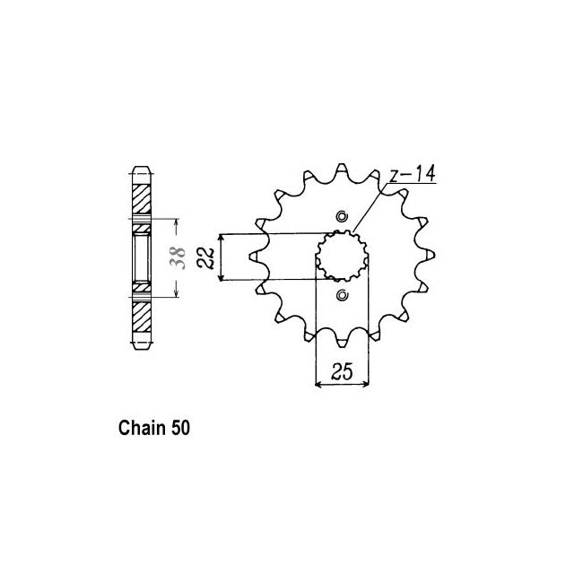 JT Sprockets Front Sprocket Ducati 750 Indiana 87-90 JT Front Sprocket for Ducati Customhoj