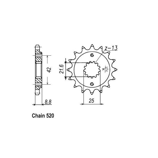 JT Sprockets Front Sprocket Kawasaki ER-5 (ER500 A1-A4, C1-C4) 97-05 JT Front Sprocket for Kawasaki Customhoj