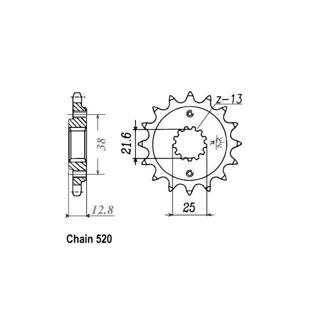 JT Sprockets Front Sprocket Kawasaki KL650B2/3(KLR650)Tengai 90-92 JT Front Sprocket for Kawasaki Customhoj