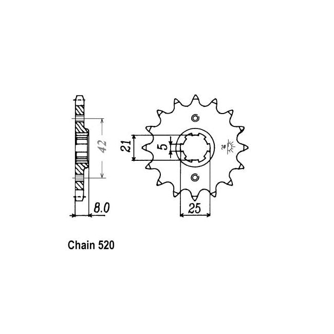 JT Sprockets Front Sprocket Yamaha SRX600 86-94 JT Front Sprocket for Yamaha Customhoj