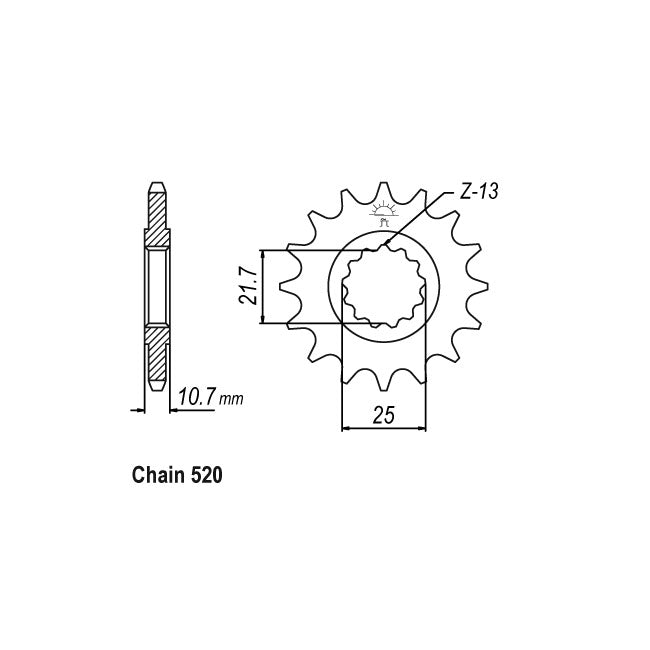 JT Sprockets Front Sprocket Yamaha XJ6 Diversion (ABS) (SP) 09-15 JT Front Sprocket for Yamaha Customhoj