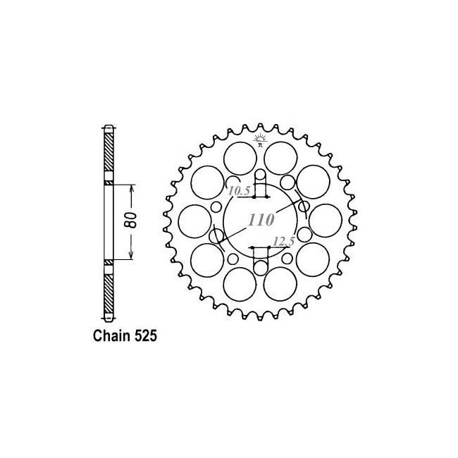 JT Sprockets Rear Sprocket Honda CB450SG, SJ,DXK 89-90 JT Rear Sprocket for Honda Customhoj