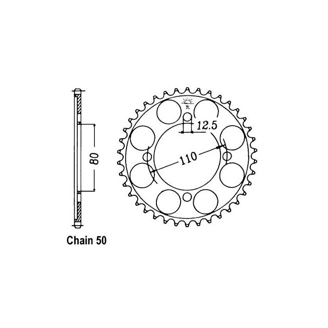 JT Sprockets Rear Sprocket Honda CB750 CA/CB, JT Rear Sprocket for Honda Customhoj