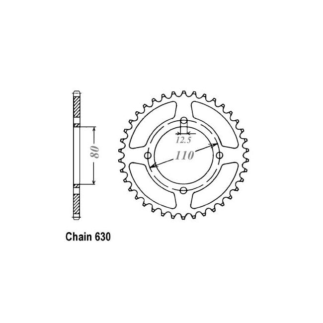 JT Sprockets Rear Sprocket Honda CB750KZ,FZ ‘79-’80 79-80 JT Rear Sprocket for Honda Customhoj