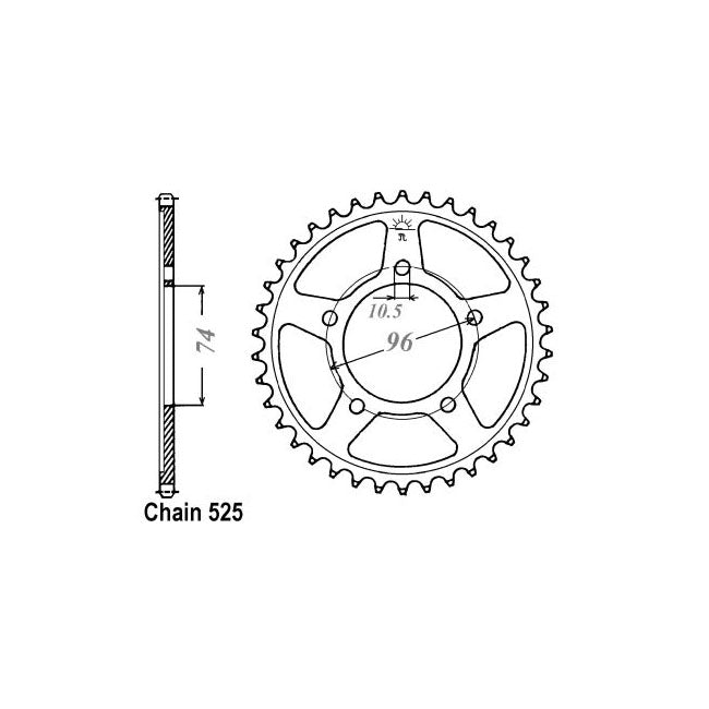 JT Sprockets Rear Sprocket Honda CBR400RRH JT Rear Sprocket for Honda Customhoj