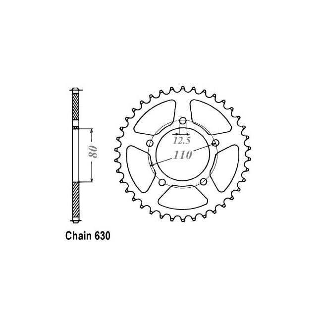 JT Sprockets Rear Sprocket Honda CBX1000ZA 78-79 JT Rear Sprocket for Honda Customhoj