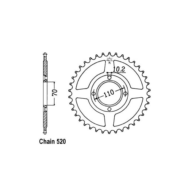 JT Sprockets Rear Sprocket Honda CM400TB,TC,TD 81-83 JT Rear Sprocket for Honda Customhoj