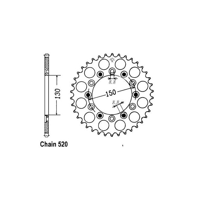 JT Sprockets Rear Sprocket Honda XL600LM-F/RM-G 85-88 JT Rear Sprocket for Honda Customhoj