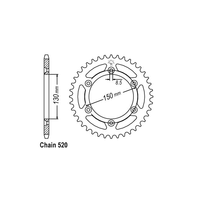 JT Sprockets Rear Sprocket Honda XR500RC, RD, RE, RF 83-85 JT Rear Sprocket for Honda Customhoj