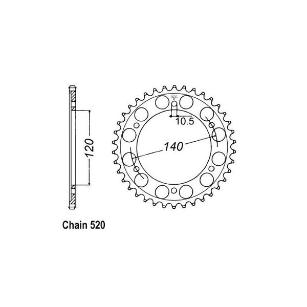 JT Sprockets Rear Sprocket Kawasaki EN500 C1-C9 96-09 JT Rear Sprocket for Kawasaki Customhoj