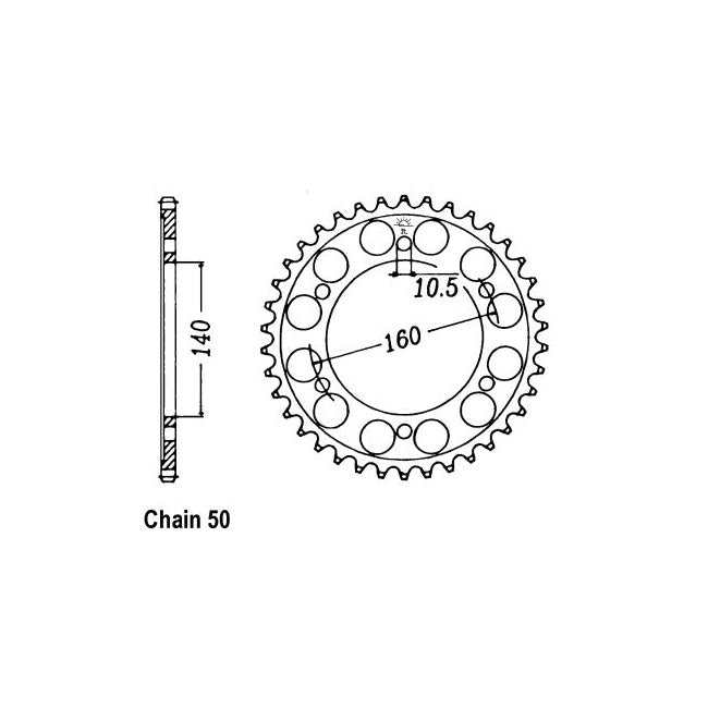 JT Sprockets Rear Sprocket Kawasaki ZX750G2/3 (GPZ750R) 85-88 JT Rear Sprocket for Kawasaki Customhoj