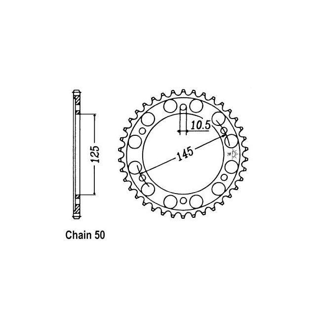 JT Sprockets Rear Sprocket Yamaha FZ750 Genesis 87-91 JT Rear Sprocket for Yamaha Customhoj