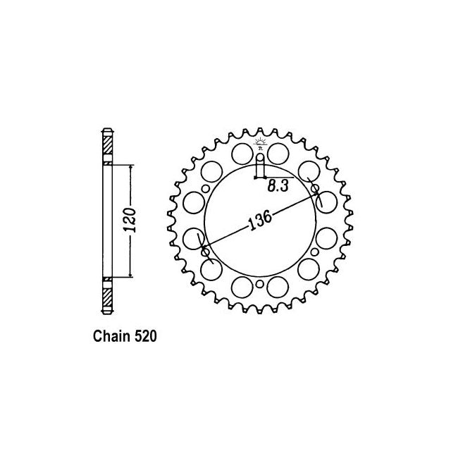 JT Sprockets Rear Sprocket Yamaha FZR400RR (520) 90-95 JT Rear Sprocket for Yamaha Customhoj