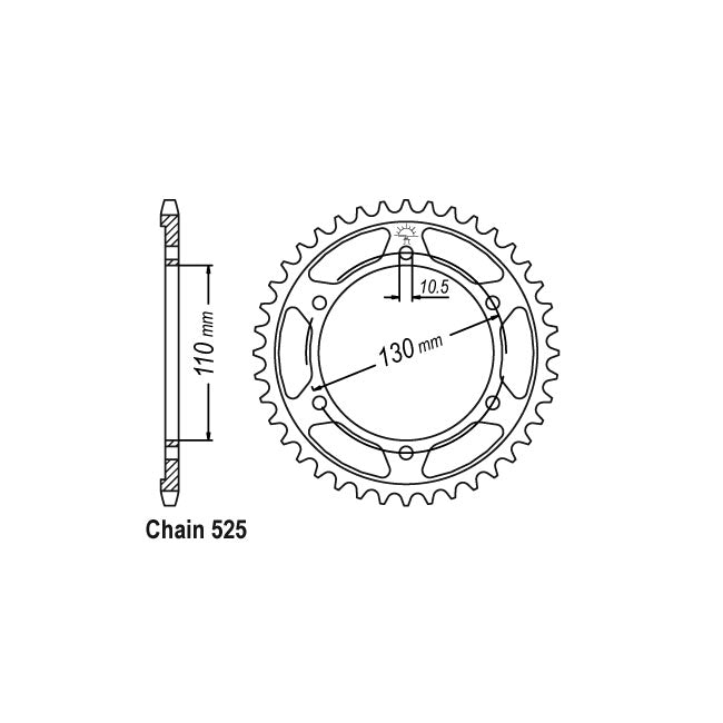 JT Sprockets Rear Sprocket Yamaha MT09 (Sport Tracker) (ABS) (Tracer) 14-20 JT Rear Sprocket for Yamaha Customhoj