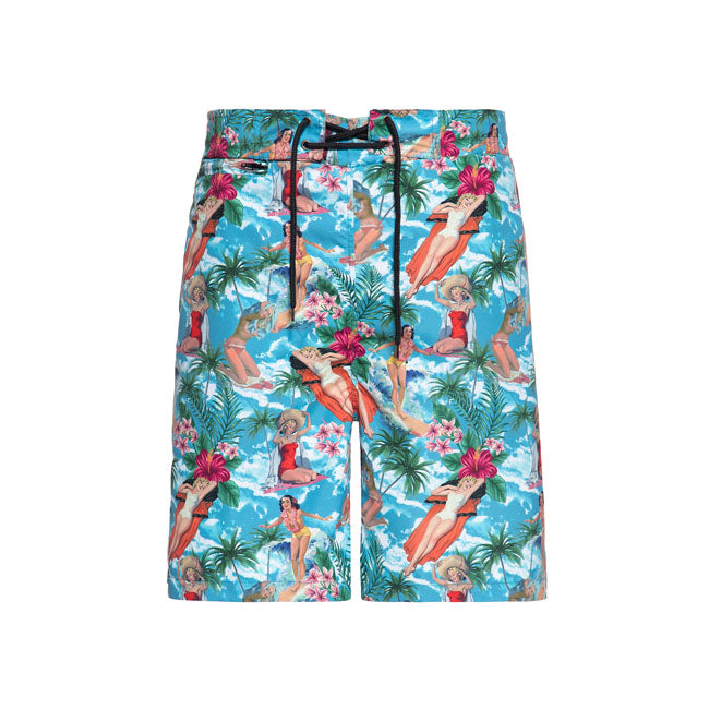 King Kerosin AOP Tropical Hawaiian Swim Shorts S