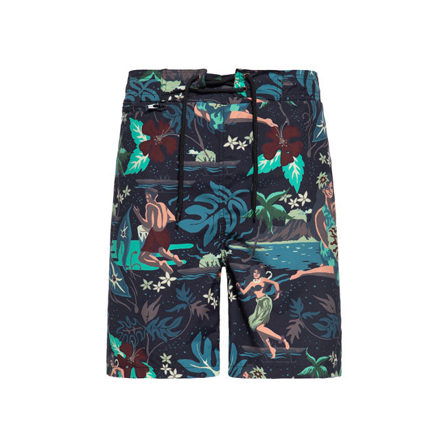 King Kerosin AOP Tropical Hulla Hou Swim Shorts S