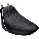 Le Pera Bare Bones Solo Seat for Harley 18-25 Softail Heritage / Deluxe / Diamond Black / White  - Customhoj