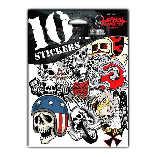 Lethal Threat Biker Series 10-pack Stickers