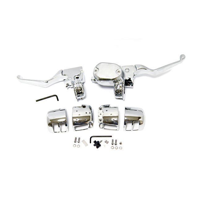 MCS Control Kit 07-13 Sportster XL with dual disc. 14mm bore / Chrome OEM Style Handlebar Control Kit for Harley Customhoj