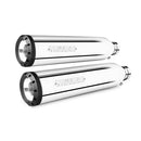 Miller Dakota Euro 3 Slip-On Mufflers for Harley 15-16 Dyna Low Rider S / Polished / Straight Matte Black  - Customhoj