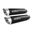 Miller Mustang Euro 3 Exhaust System for Kawasaki 06-16 VN 900 / Classic / Matte Black / Slash Cut Polished  - Customhoj