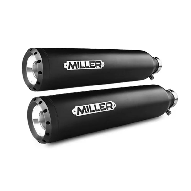 Miller Omaha Euro 5 Slip-On Mufflers for Indian 23-24 Sport Chief / Matte Black / Straight Matte Black  - Customhoj