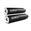 Miller Skyline Euro 2 Slip-On Mufflers for Yamaha 99-04 XV1600 Wild Star / Matte Black / Straight Polished  - Customhoj