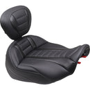 Mustang Deluxe Touring Solo Seat with Backrest for Harley 23-25 Touring CVO Road Glide / CVO Street Glide / Black / Carbon Fiber  - Customhoj