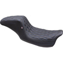 Mustang Squareback 2-Up Seat for Harley 08-25 Touring (excl. 23-25 CVO; 24-25 Road Glide / Street Glide) / Black / Blue / Double Diamond / Gripper  - Customhoj