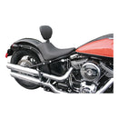 Mustang Wide Tripper Solo Seat for Harley 11-17 Softail Slim / Blackline / Plain / Black / With backrest  - Customhoj
