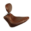 Mustang Wide Tripper Solo Seat for Harley 11-17 Softail Slim / Blackline / Plain / Distressed Brown / With backrest  - Customhoj