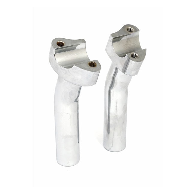 OEM Style Forged Aluminium Pullback Handlebar Risers without Top Clamp Chrome / 5.5" (14cm)