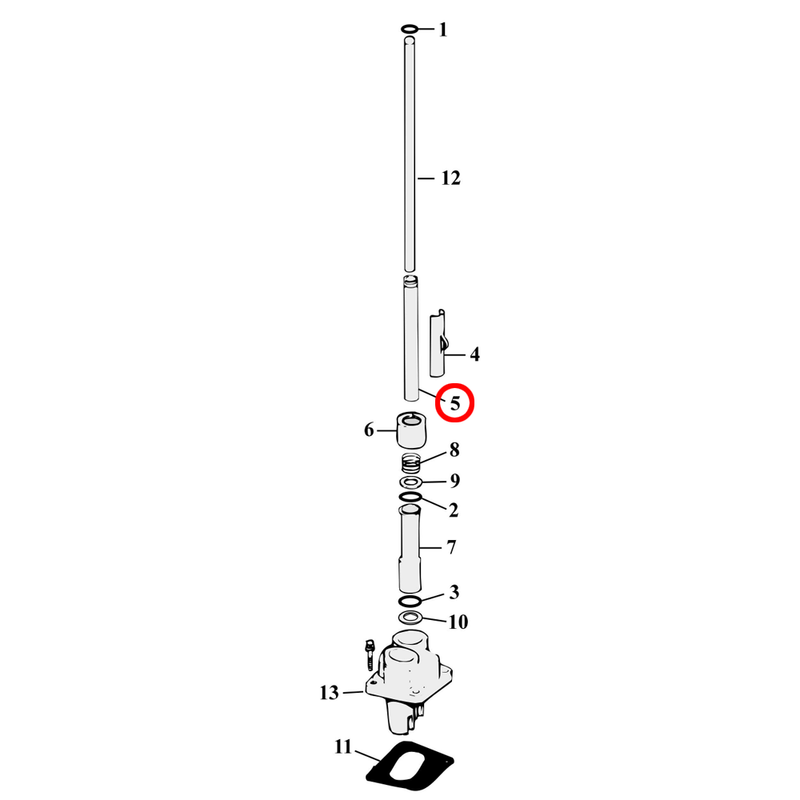 Pushrod Parts Diagram Exploded View for Harley Evolution Big Twin 5) 84-99 Big Twin. Inner tube set. Replaces OEM: 17935-79B