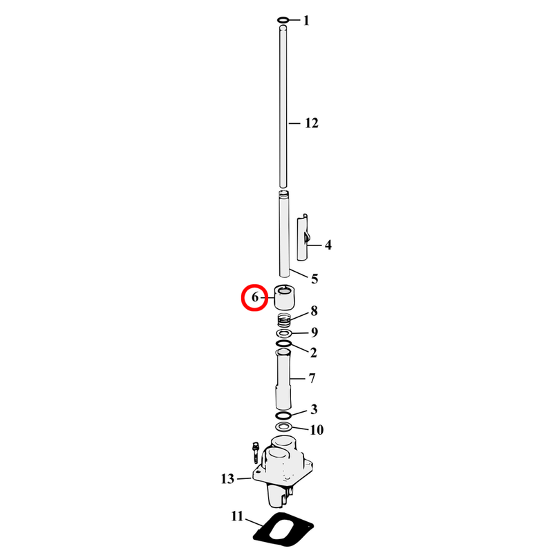 Pushrod Parts Diagram Exploded View for Harley Evolution Big Twin 6) 84-99 Big Twin. Spring cover set. Replaces OEM: 17945-36B