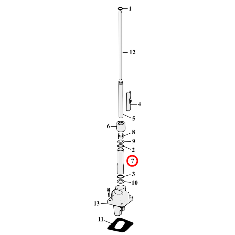 Pushrod Parts Diagram Exploded View for Harley Evolution Big Twin 7) 84-99 Big Twin. Lower cover kit. Replaces OEM: 17938-83