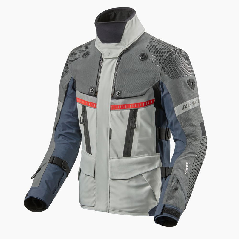 REV'IT! Dominator 3 GTX Motorcycle Jacket Silver/Blue / S