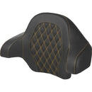 Saddlemen Roadsofa Tour-Pak Backrest for Harley 14-25 Touring (King Tour-Pak) / Lattice Stitch / Gold  - Customhoj