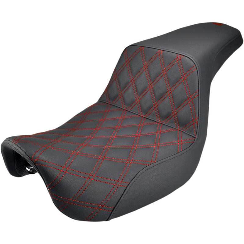 Saddlemen Step-Up Front Lattice Stitch for Harley 06-17 Dyna / Black / Red  - Customhoj