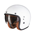 Scorpion Belfast Evo Open Motorcycle Helmet Gloss White / Brown / XS (53-54cm)