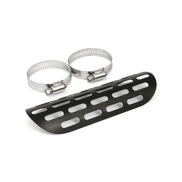 Slotted Universal Motorcycle Exhaust Heat Shield Black  - Customhoj