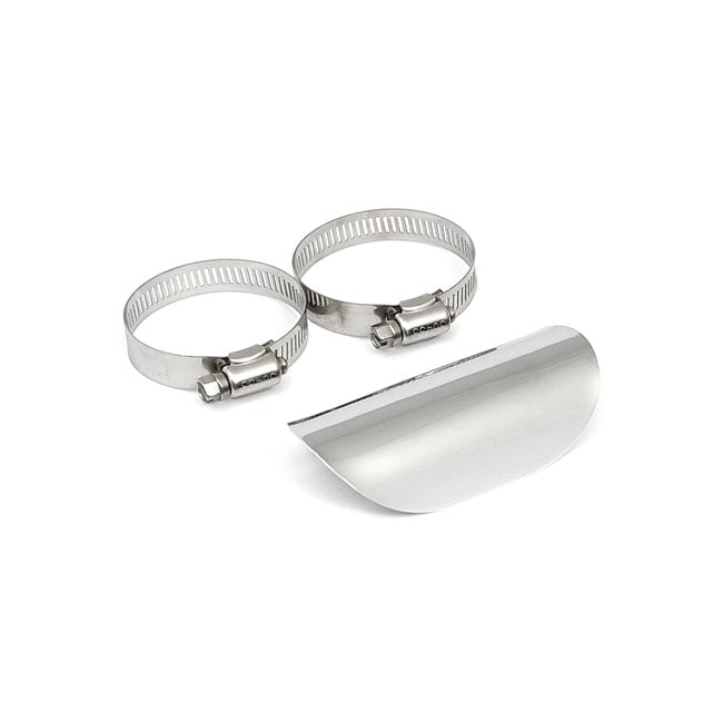 Smooth Universal Motorcycle Exhaust Heat Shield Chrome / 1 3/4" (4.4cm) / 4" (10.2cm)  - Customhoj