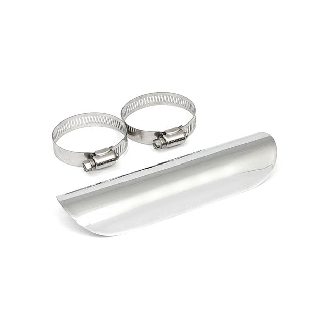 Smooth Universal Motorcycle Exhaust Heat Shield Chrome / 1 3/4" (4.4cm) / 7" (17.8cm)  - Customhoj