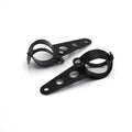 SMP Motorcycle Headlight Fork Mount Brackets Black