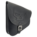 Texas Leather Slim Swingarm Bag for Harley 84-25 Softail / Black Skull  - Customhoj