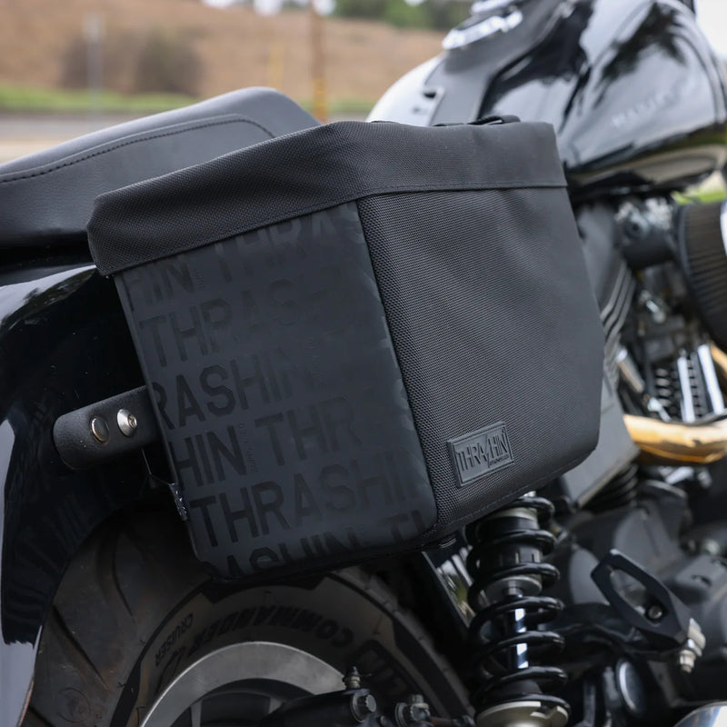 Thrashin Supply Escape Base 18L Throw-Over Motorcycle Saddlebag Set  - Customhoj